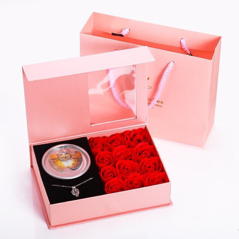 Pink Gift Box Valentine's Day Pearl Gift Set, Birthday Gift Size 7.09 inches * 7.09 inches * 2 inches[Buy 2free shipping]